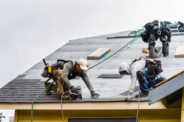 Professional Gutter Installation technician working in Agate, CO